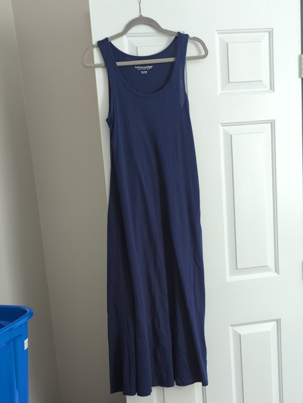 Soft Surroundings Navy Sleeveless Maxi Dress